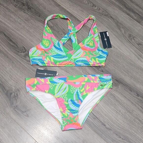 NWT Michelle McDowell Bright Chloe River Iris Teal Bikini - Picture 2 of 8